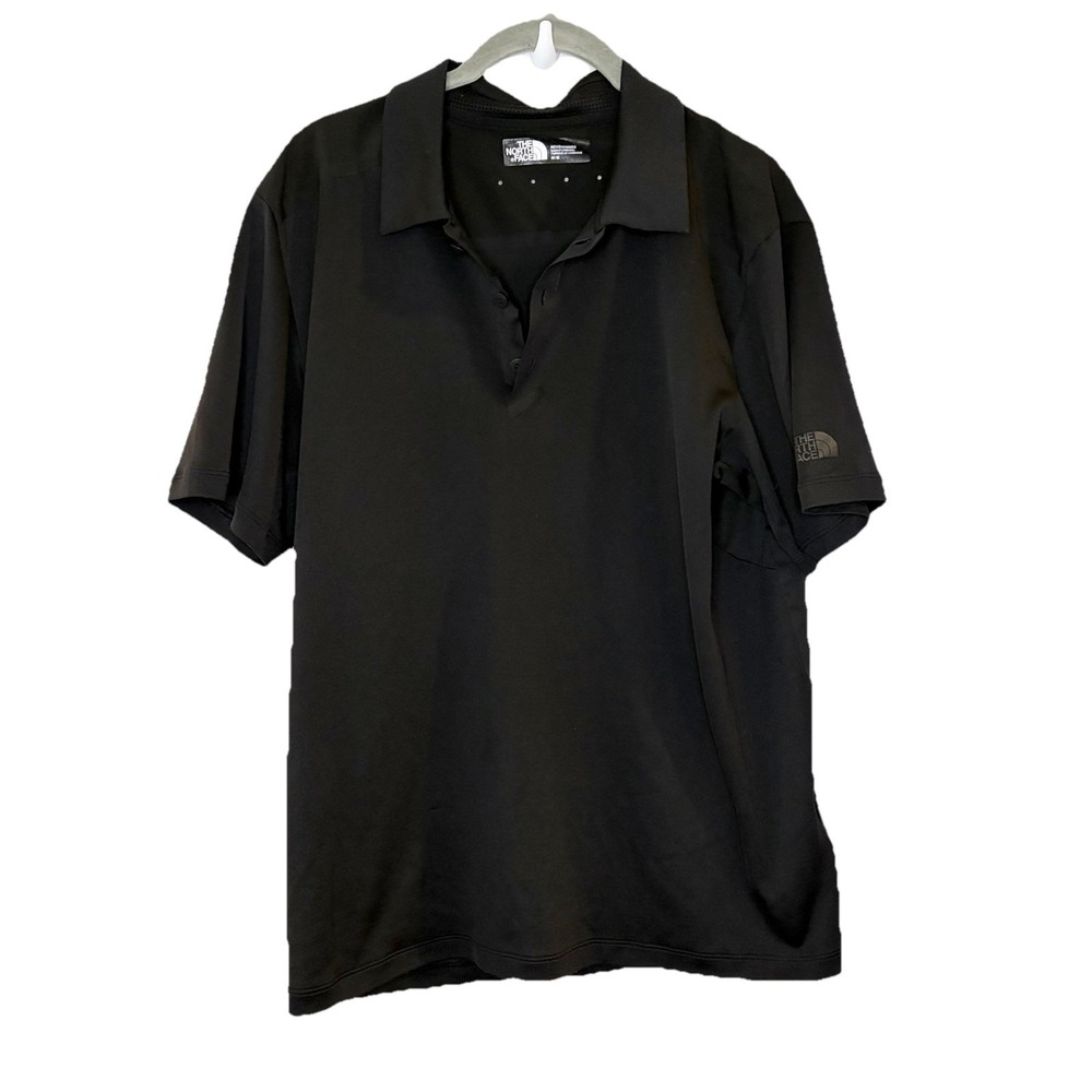 The North Face‎ Polo Shirt Mens M Black FlashDry Performance Golf Hiking Tech